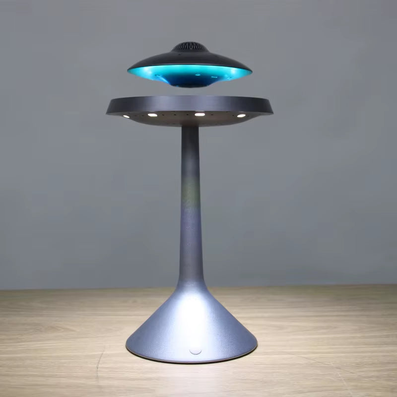 Magnetic Suspension Levitating Led Table Lamp with UFO Speaker Bluetooth Surround Sound BT Speaker Creative Gifts Night Lights