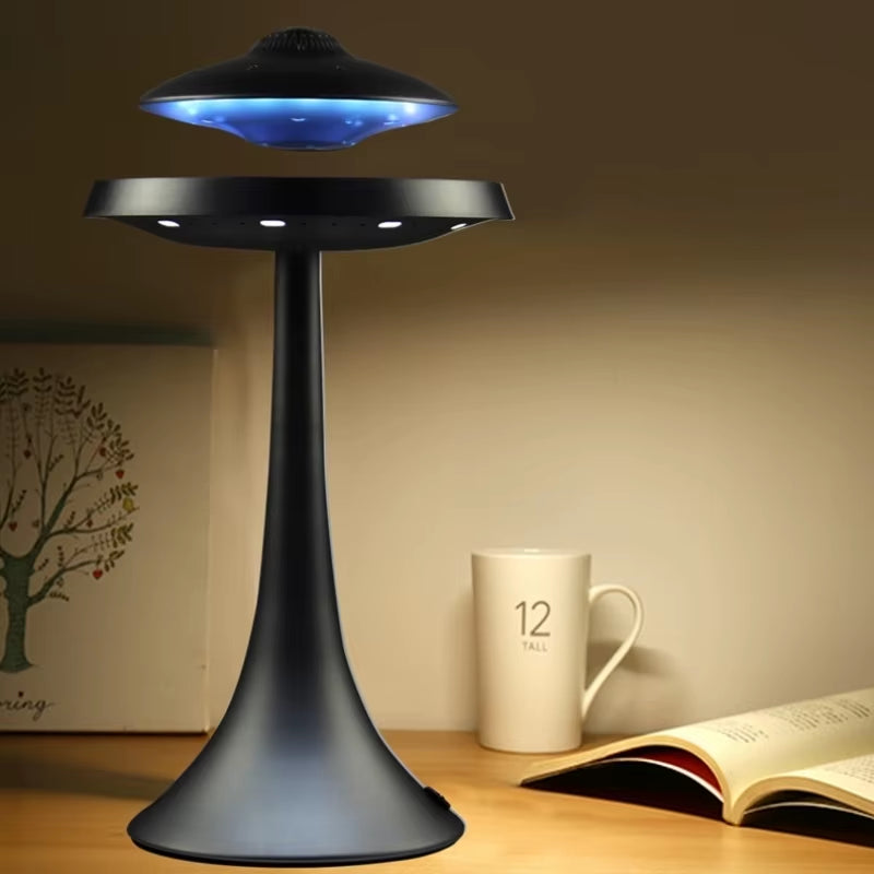 Magnetic Suspension Levitating Led Table Lamp with UFO Speaker Bluetooth Surround Sound BT Speaker Creative Gifts Night Lights