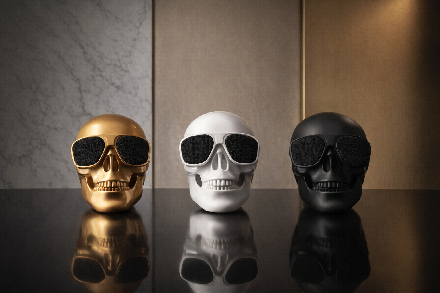 Skull Head Speaker Portable Mini Bluetooth-Compatible Wireless HD Stereo Speakers Skull Head Subwoofer Creative Home Ornament
