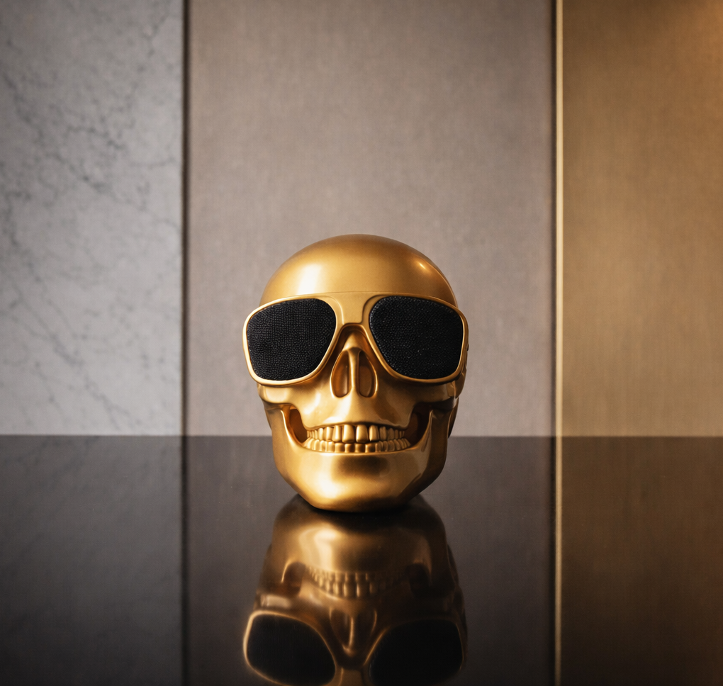 Skull Head Speaker Portable Mini Bluetooth-Compatible Wireless HD Stereo Speakers Skull Head Subwoofer Creative Home Ornament