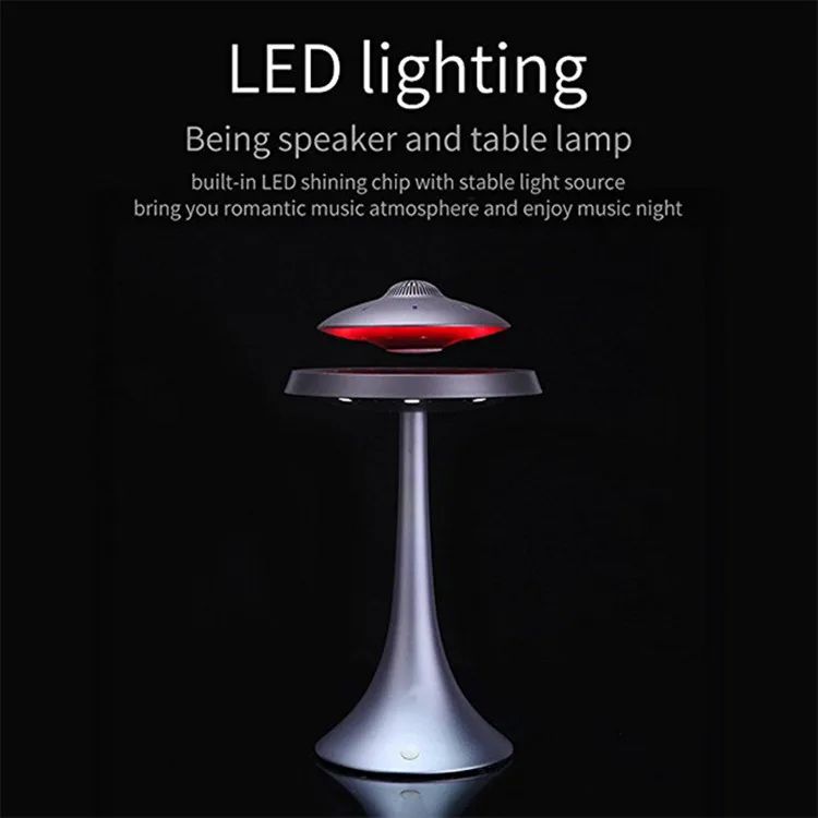 Magnetic Suspension Levitating Led Table Lamp with UFO Speaker Bluetooth Surround Sound BT Speaker Creative Gifts Night Lights
